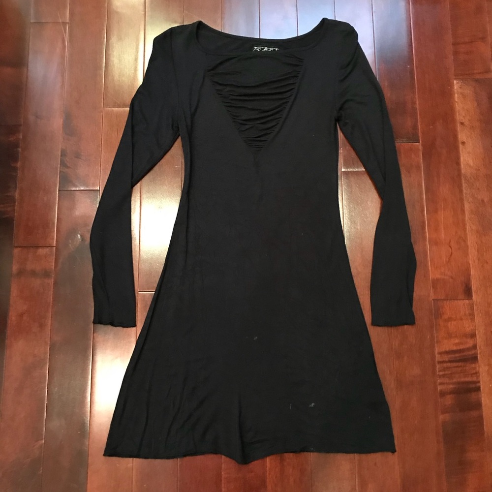 555 Los Angeles Long Sleeve Black Dress